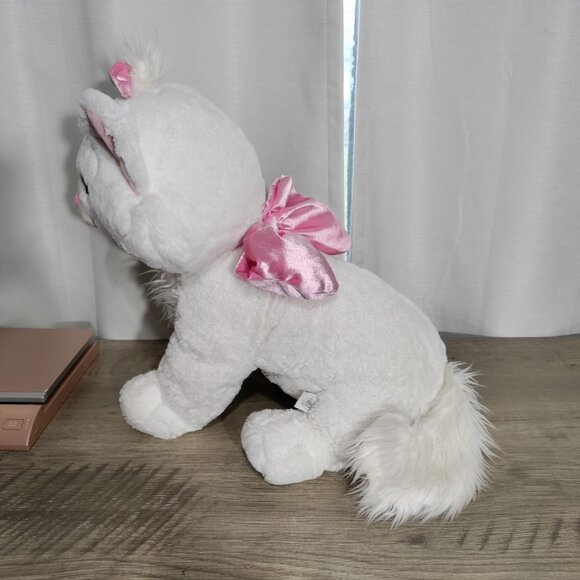 Disney Parks Marie Large Plush Aristocats White Cat Pink Bow 18” Tall - Picture 3 of 9
